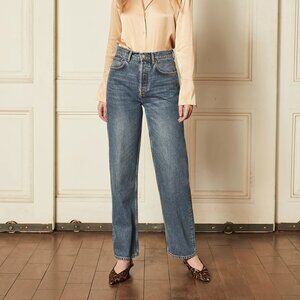 Boyish Jeans NWT Sz 30 Ziggy‎ Relaxed Straight Leg Jean Medium Wash Button Fly
